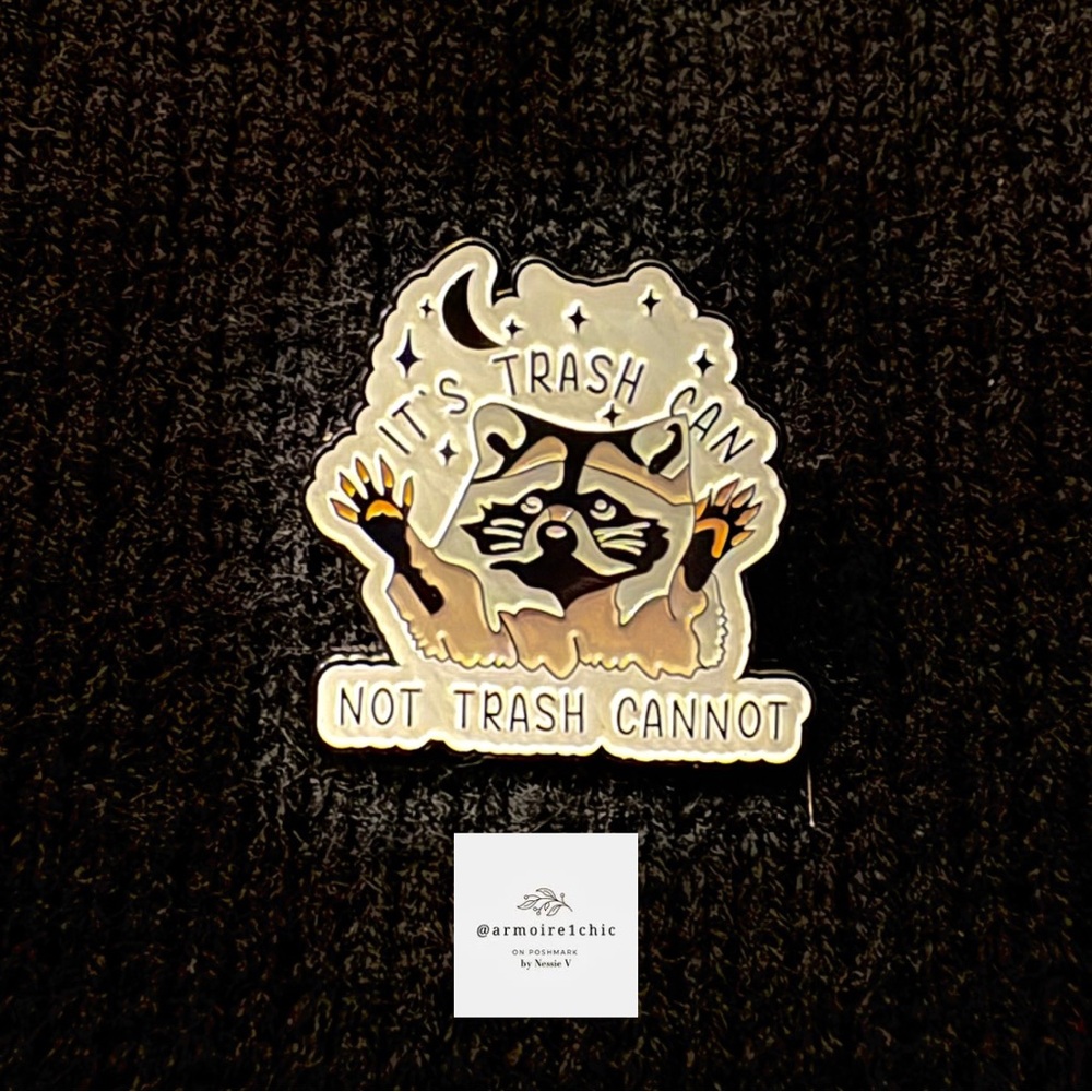RACCOON ANTI LITTER LAPEL PIN | It’s Trash Can Not Trash Cannot - Picture 6 of 8